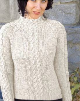Cabled Pullover  - Hemp and Wool Knitting Pattern